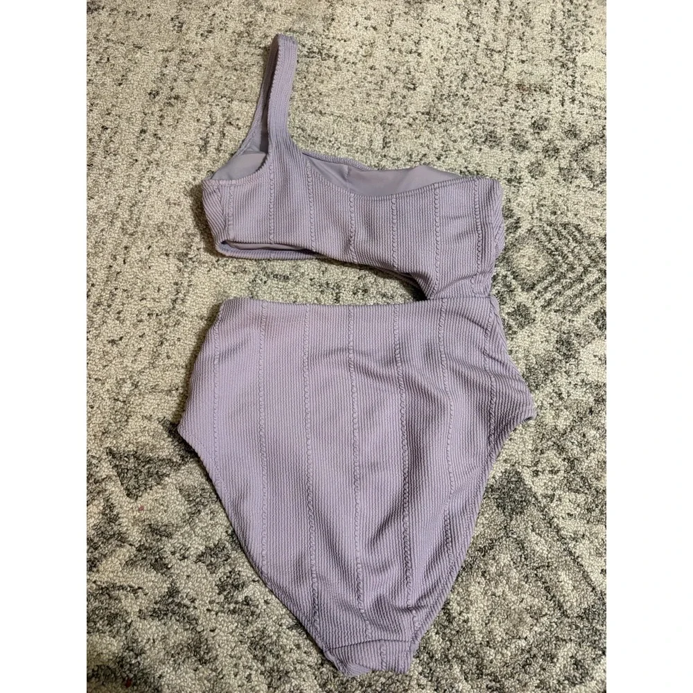 Aerie Light Purple A Symmetrical One Piece Crinkle Swimsuit Size Xs